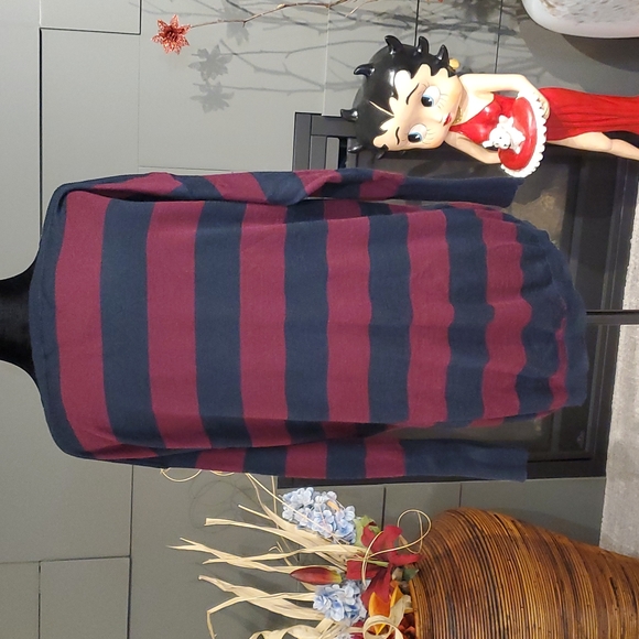 Ann Taylor Large Stripe Crewneck Cardigan - Picture 3 of 8